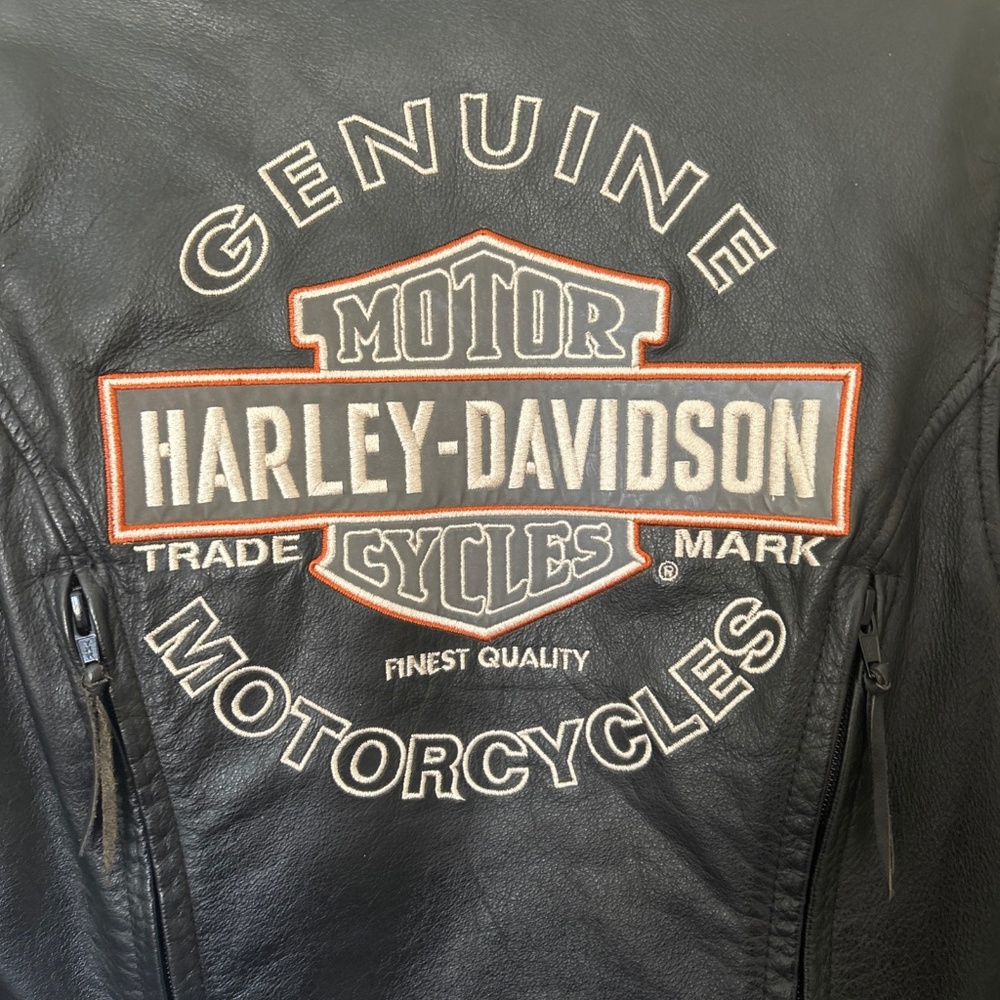 Harley-Davidson Women's small lMiss Enthusiast" Leather 3-in-1 Jacket W/Hoodie